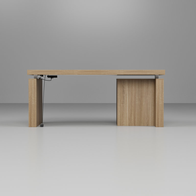 Ivy Bronx Ergonomic Electric Height-Adjustable Desk With Storage